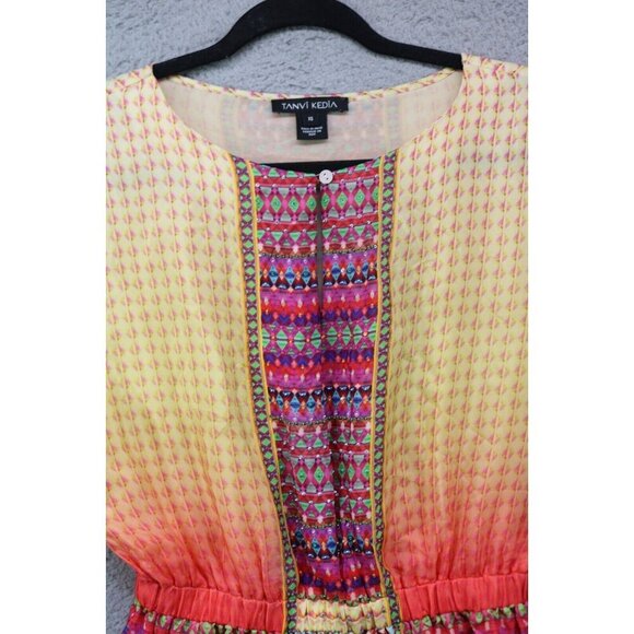 Tanvi Kedia Anthropologie Dolman Sleeve Tunic-Silky-Beaded-Size XS-BOHO-Hippie - Picture 3 of 15